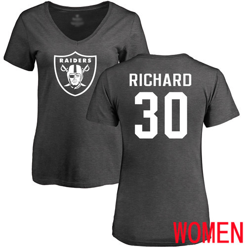 Oakland Raiders Ash Women Jalen Richard One Color NFL Football #30 T Shirt